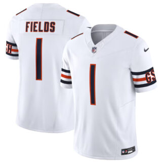 Men's Chicago Bears #1 Justin Fields White 2023 F.U.S.E. Vapor Untouchable Limited Stitched Football Jersey