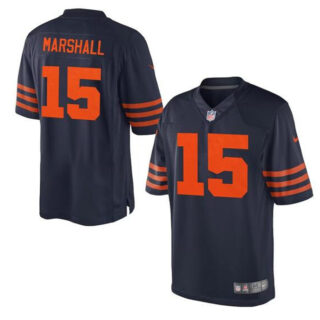 Men's Chicago Bears #15 Brandon Marshall Navy Blue Game Stitched Football Jersey