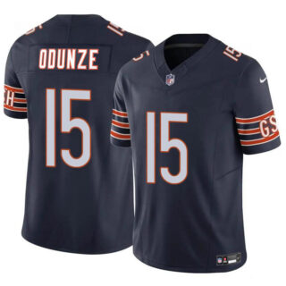 Men's Chicago Bears #15 Rome Odunze Navy 2024 Draft F.U.S.E. Vapor Stitched Football Jersey
