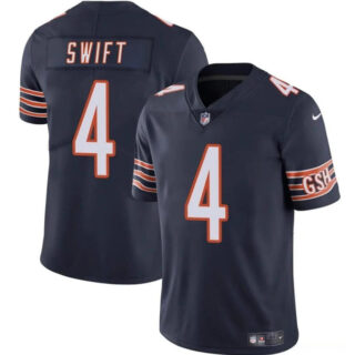 Men's Chicago Bears #4 D'Andre Swift Navy Vapor Stitched Football Jersey