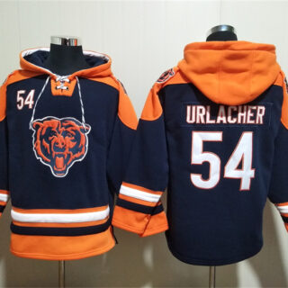 Men's Chicago Bears #54 Brian Urlacher Navy Ageless Must-Have Lace-Up Pullover Hoodie