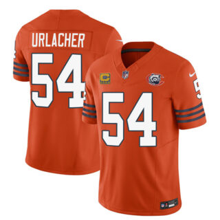 Men's Chicago Bears #54 Brian Urlacher Orange 2023 F.U.S.E. With 4-Star C Patch Throwback Limited Stitched Football Jersey