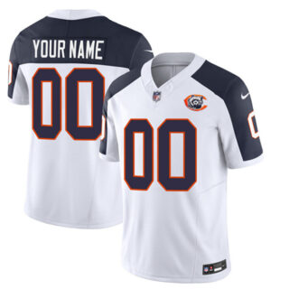 Men's Chicago Bears Active Player Custom 2023 F.U.S.E. White Navy Throwback Limited Stitched Football Jersey
