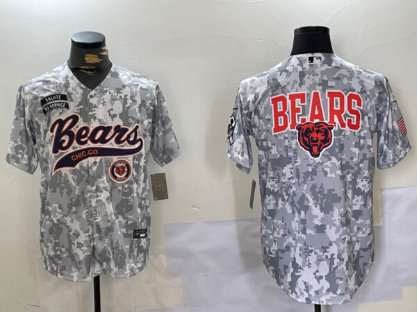 Men's Chicago Bears Camo With Patch Cool Base Stitched Baseball Jerseys