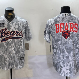 Men's Chicago Bears Camo With Patch Cool Base Stitched Baseball Jerseys