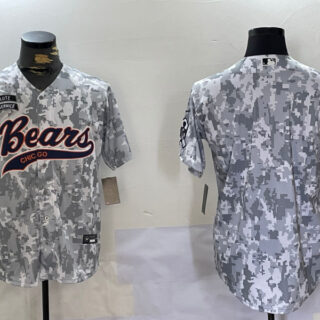 Men's Chicago Bears Camo With Patch Cool Base Stitched Baseball Jerseys