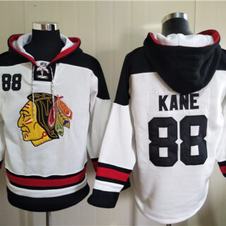 Men's Chicago Blackhawks #88 Patrick Kane White Ageless Must-Have Lace-Up Pullover
