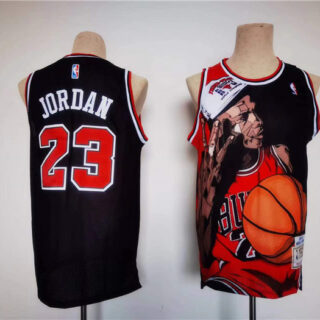 Men's Chicago Bulls #23 Michael Jordan Black Stitched Jersey