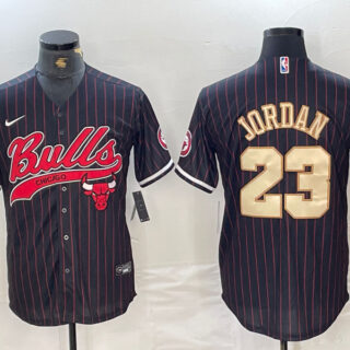 Men's Chicago Bulls #23 Michael Jordan Camo Cool Base Stitched Baseball Jersey