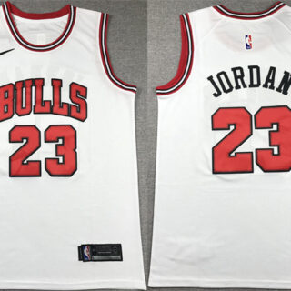 Men's Chicago Bulls #23 Michael Jordan White Stitched Basketball Jersey