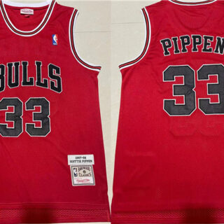 Men's Chicago Bulls #33 Scottie Pippen 1997-98 Red Throwback Stitched Jersey