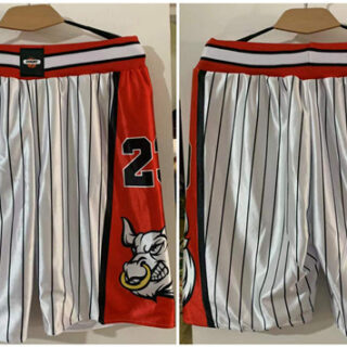 Men's Chicago Bulls White Red Shorts (Run Small)