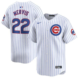 Men's Chicago Cubs #22 Matt Mervis White 2024 Home Limited Stitched Baseball Jersey