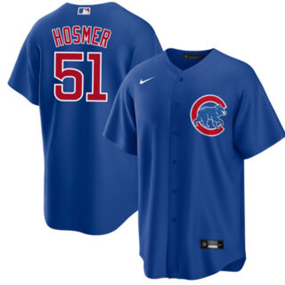 Men's Chicago Cubs #51 Eric Hosmer Royal Cool Base Stitched Jersey