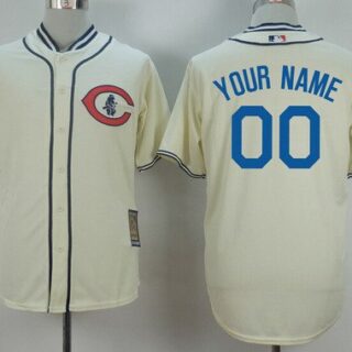 Men's Chicago Cubs Customized 1929 Turn Back The Clock Cream Jersey