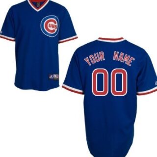 Men's Chicago Cubs Customized Blue Throwback Jersey