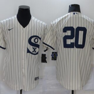Men's Chicago White Sox #20 Danny Mendick 2021 Cream Field of Dreams Cool Base Stitched Nike Jersey