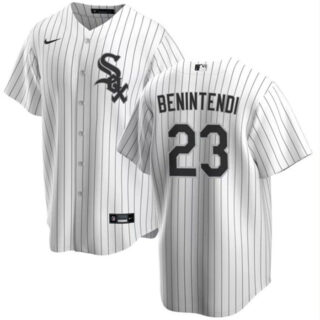 Men's Chicago White Sox #23 Andrew Benintendi White Cool Base Stitched Jersey