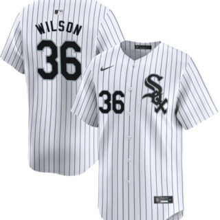 Men's Chicago White Sox #36 Steven Wilson White Home Limited Stitched Baseball Jersey