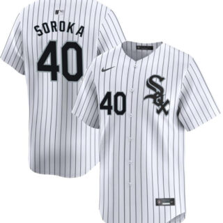 Men's Chicago White Sox #40 Michael Soroka White Home Limited Stitched Baseball Jersey