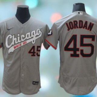 Men's Chicago White Sox #45 Michael Jordan Retired Grey Retro 2016 Flexbase Nike Jersey
