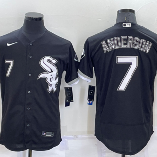 Men's Chicago White Sox #7 Tim Anderson Black Flex Base Stitched Jersey
