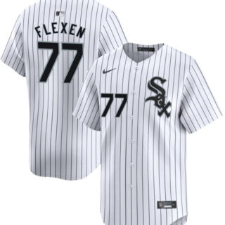 Men's Chicago White Sox #77 Chris Flexen White Home Limited Stitched Baseball Jersey