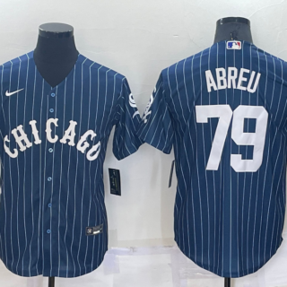 Men's Chicago White Sox #79 Jose Abreu Navy Cool Base Stitched Jersey
