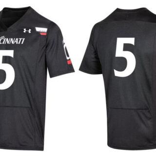 Men's Cincinnati Bearcats #5 Black Stitched Football Jersey