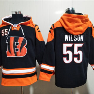 Men's Cincinnati Bengals #55 Logan Wilson Orange Black Ageless Must-Have Lace-Up Pullover Hoodie