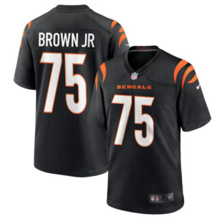 Men's Cincinnati Bengals #75 Orlando Brown Jr. Black Stitched Game Jersey
