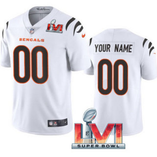 Men's Cincinnati Bengals ACTIVE PLAYER Custom 2022 White Super Bowl LVI Vapor Limited Stitched Jersey