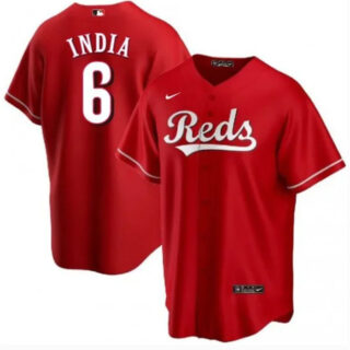 Men's Cincinnati Reds #6 Jonathan India Red Cool Base Stitched Baseball Jersey