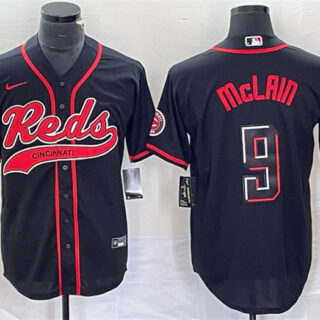 Men's Cincinnati Reds #9 Matt McLain Black Cool Base Stitched Baseball Jersey