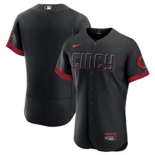 Men's Cincinnati Reds Active Player Custom Black 2023 City Connect Flex Base Stitched Jersey