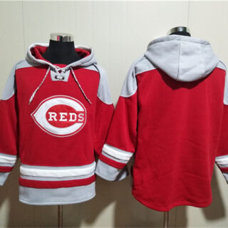 Men's Cincinnati Reds Blank Red Ageless Must-Have Lace-Up Pullover Hoodie