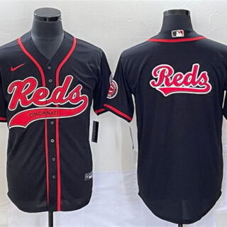 Men's Cincinnati Reds With Logo In Back Cool Base Stitched Baseball Jersey