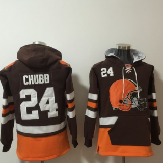 Men's Cleveland Browns #24 Nick Chubb Black Ageless Must-Have Lace-Up Pullover Hoodie