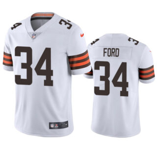 Men's Cleveland Browns #34 Jerome Ford White Vapor Limited Stitched Jersey