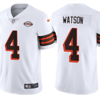 Men's Cleveland Browns #4 Deshaun Watson White 1946 Collection Vapor Untouchable Limited Stitched Jersey
