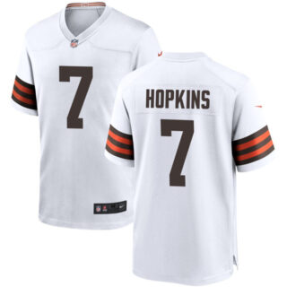 Men's Cleveland Browns #7 Dustin Hopkins White Stitched Game Football Jersey