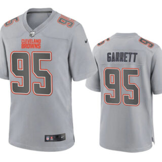 Men's Cleveland Browns #95 Myles Garrett Grey Atmosphere Fashion Stitched Game Jersey