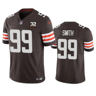 Men's Cleveland Browns #99 Za'Darius Smith Brown 2023 F.U.S.E. With Jim Brown Memorial Patch Vapor Untouchable Limited Stitched Jersey