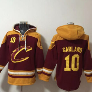 Men's Cleveland Cavaliers #10 Darius Garland Red Ageless Must-Have Lace-Up Pullover Hoodie