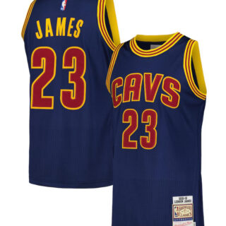 Men's Cleveland Cavaliers #23 LeBron James Navy 2015-26 Throwback Stitched Jersey