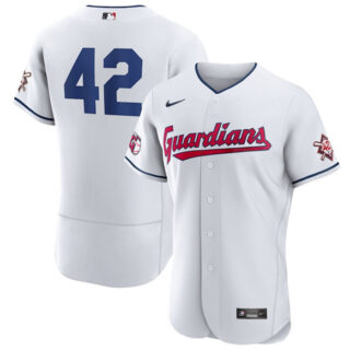 Men's Cleveland Guardians #42 Jackie Robinson White Flex Base Stitched Jersey