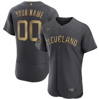 Men's Cleveland Guardians Active Player Custom 2022 All-Star Charcoal Flex Base Stitched MLB Jersey