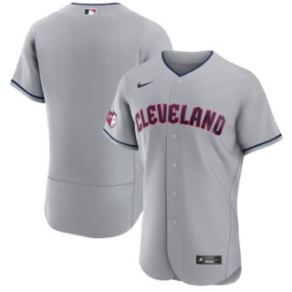 Men's Cleveland Guardians Blank Grey Flex Base Stitched Jersey