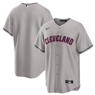 Men's Cleveland Guardians Gray Cool Base Stitched Baseball Jersey