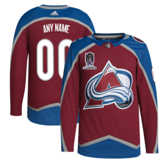 Men's Colorado Avalanche Avtive Player Custom 2022 Burgundy Stanley Cup Champions Patch Stitched Jersey